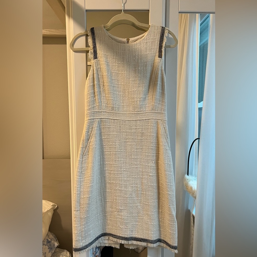 J Crew Cream Tweed Workwear Dress